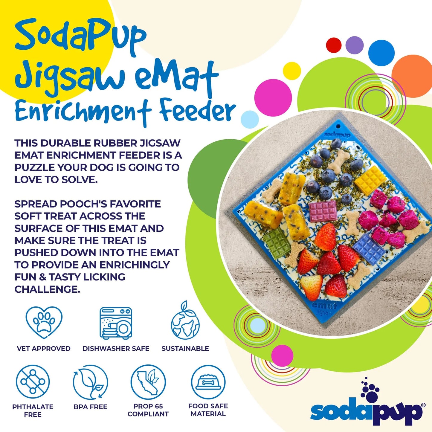 Jigsaw Puzzle eMat - Enrichment Lick Mat for Dogs and Cats