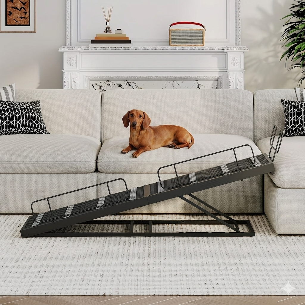 63 Inch Adjustable Dog Ramp for Bed and Couch